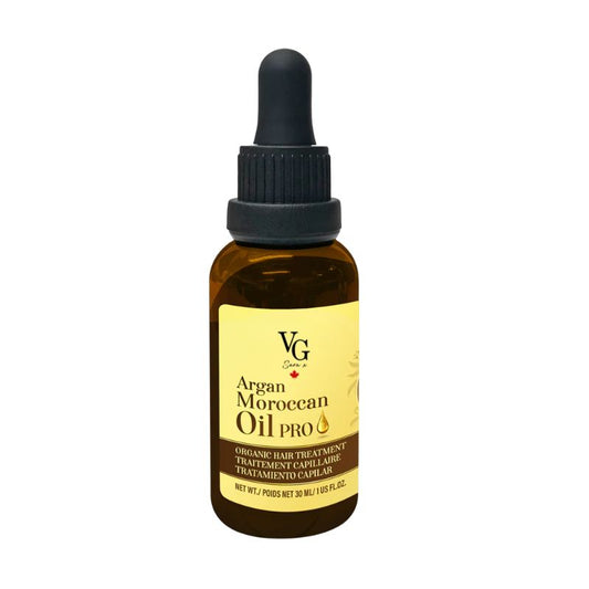 Bottle of Organic Argan Moroccan Oil Pro with logoVG Sara x