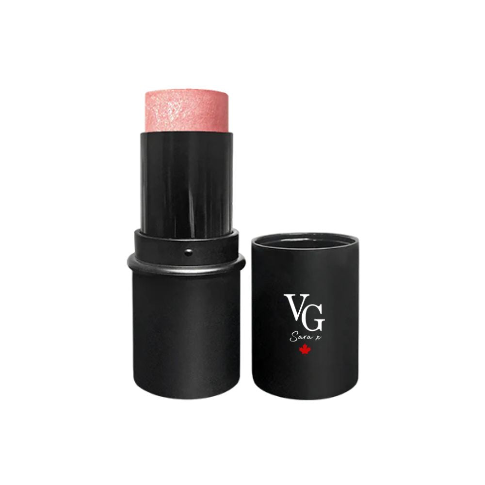 An elegant highlighter stick with logo on its cup