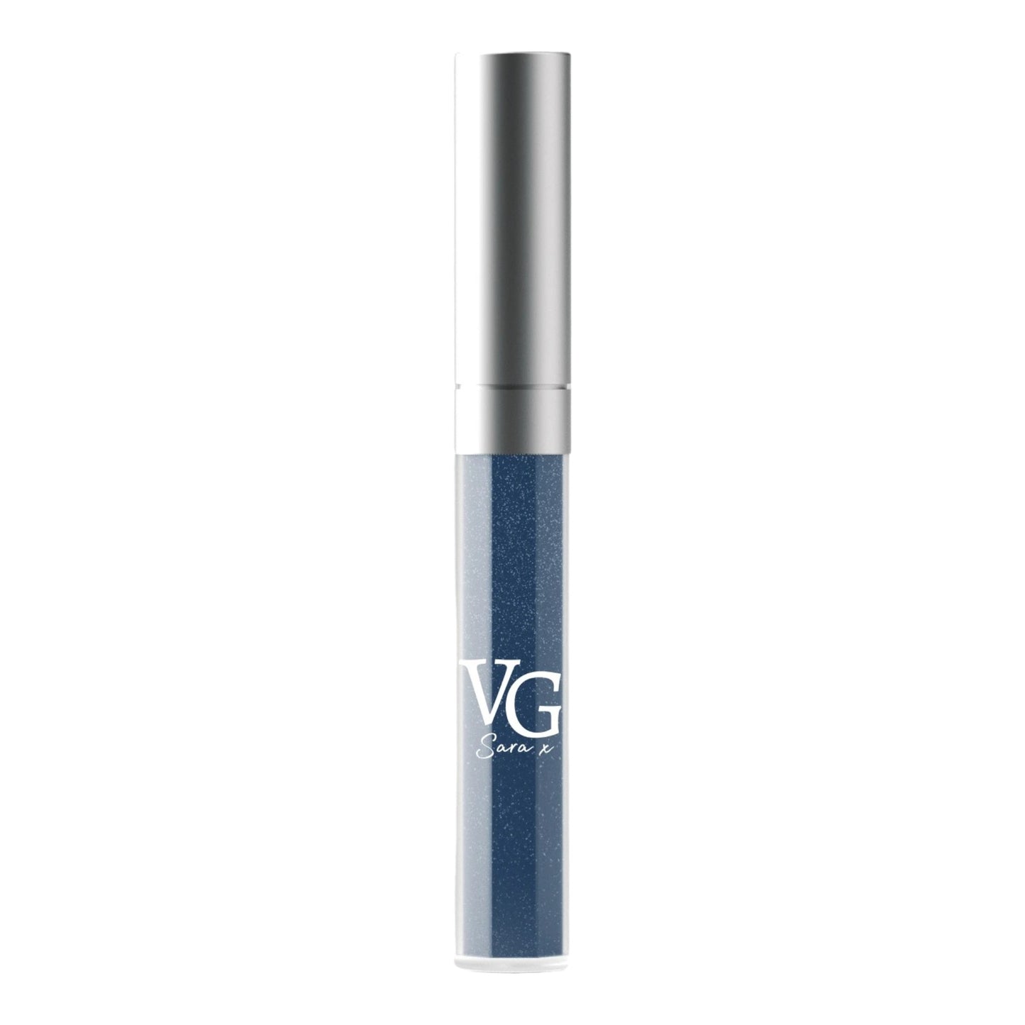 Blue Galactic Lip Gloss with Cosmic Glow effect on white backdrop