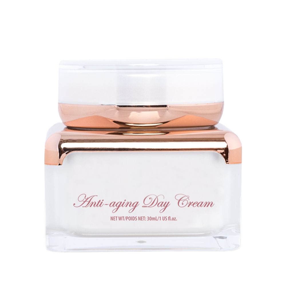 White container of anti-aging eye cream with product-information