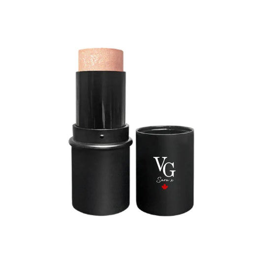 Luxurious highlighter stick with a logo in a white canvas