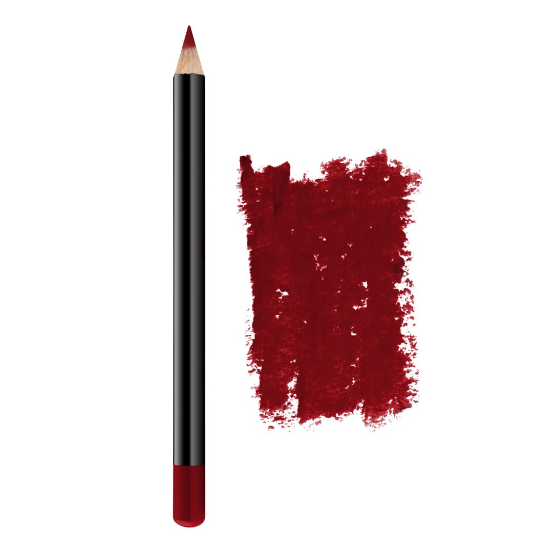 Close-up of a single lip pencil with natural Canadian ingredients on a white background