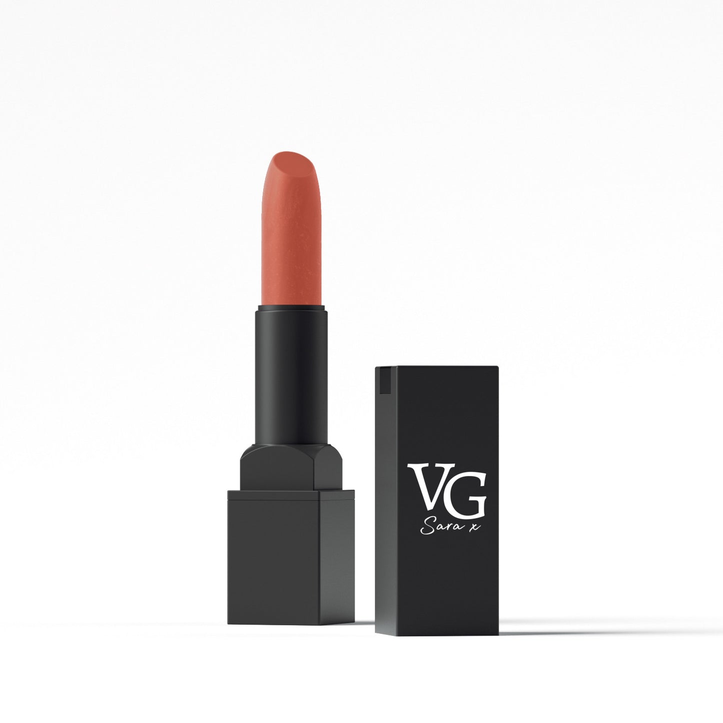 VG Cosmetics lipstick featuring the VG logo on the casing in a white background