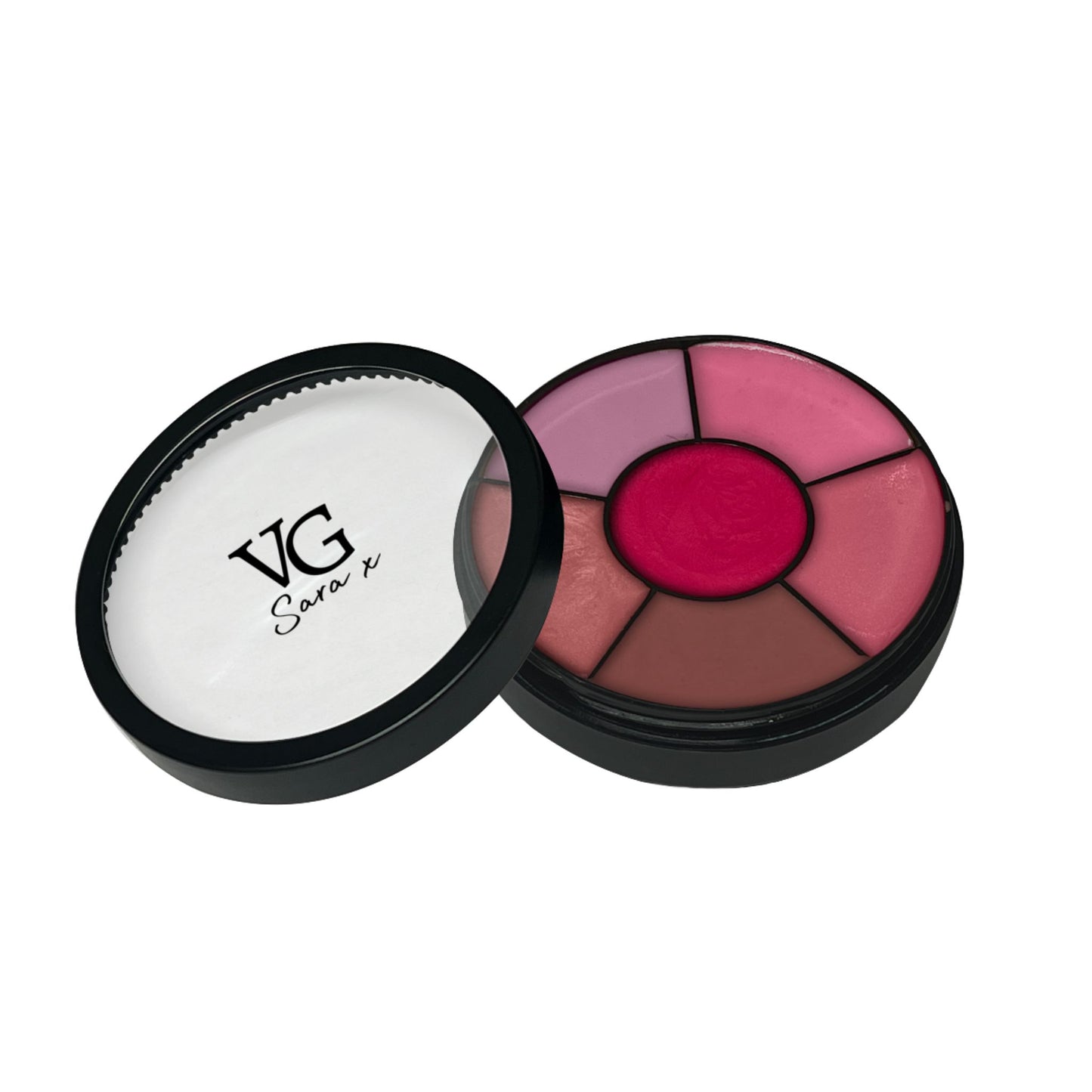 a vegan natural lip gloss wheel with tap cover and logo