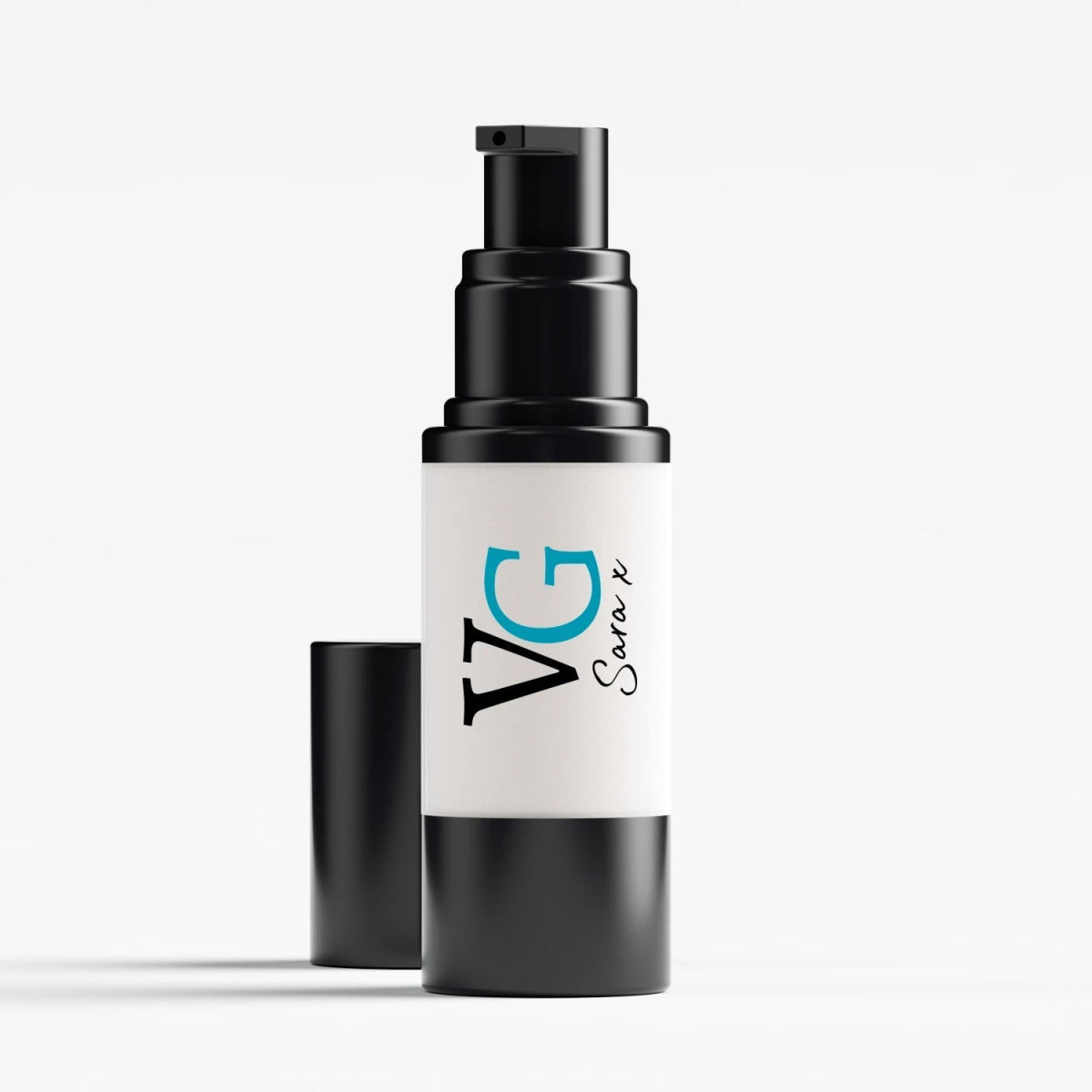An H2O based primer silicon container of VG Sara x collection on a white canvas