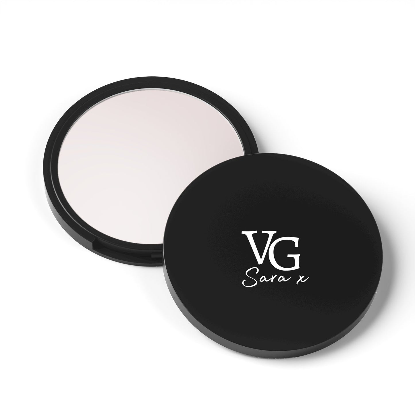 case of powder branded with a logo