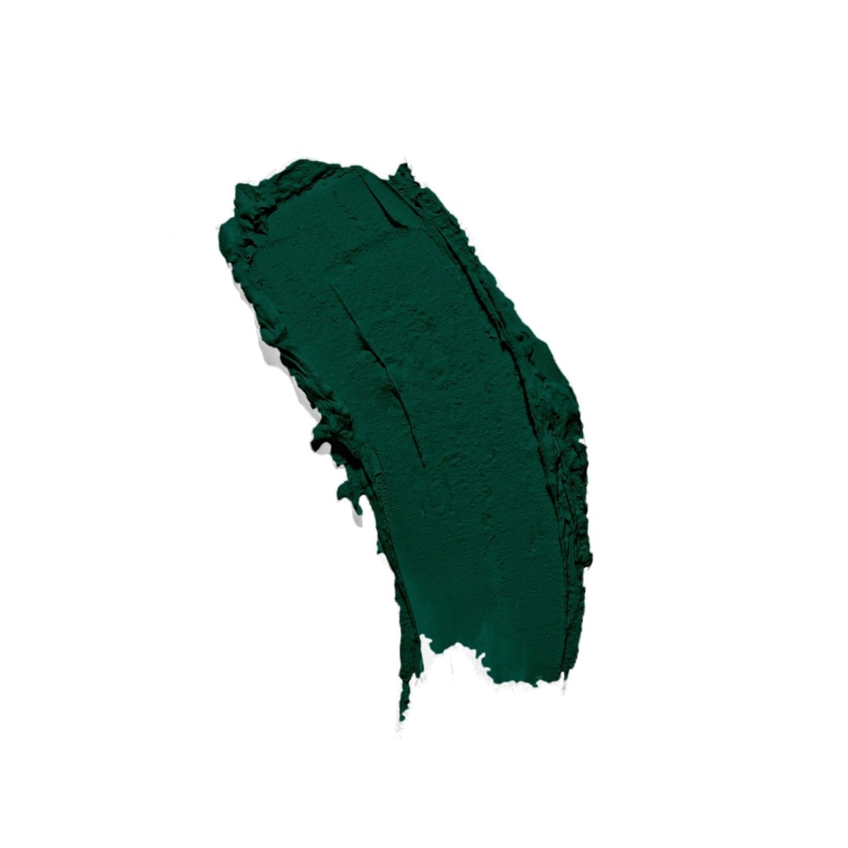 Eco-friendly matte green lipstick isolated on white