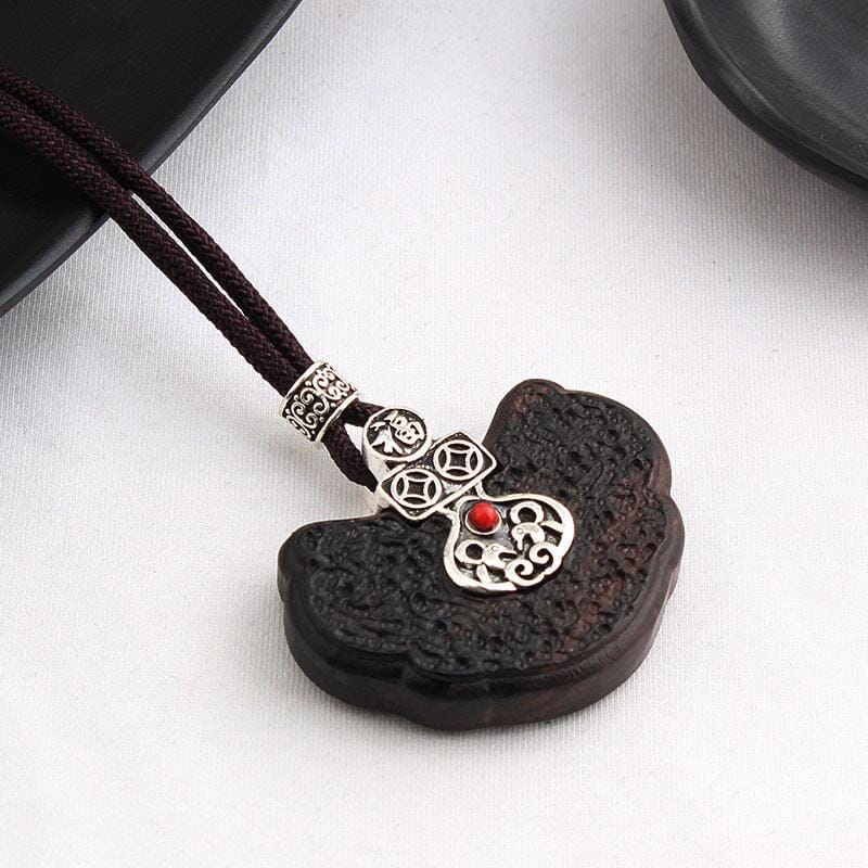 women long cotton and linen ebony wood pendant baby birth gift