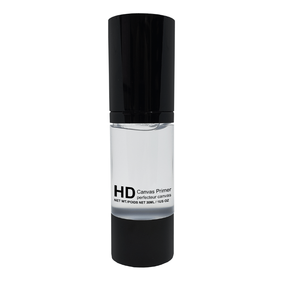 the back side of a bottle of face primer with its features