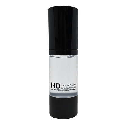 the back side of a bottle of face primer with its features