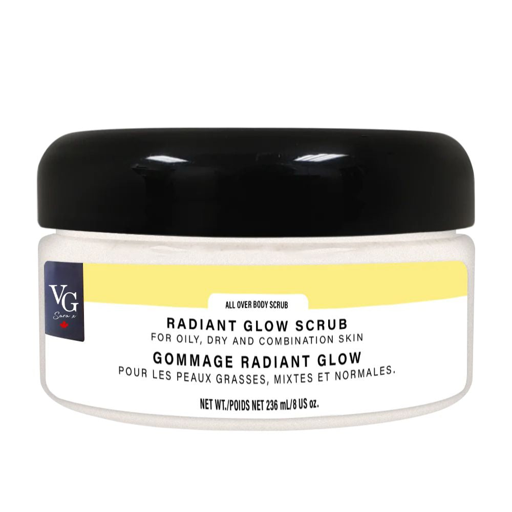 a container of face scrub with a black cover tape