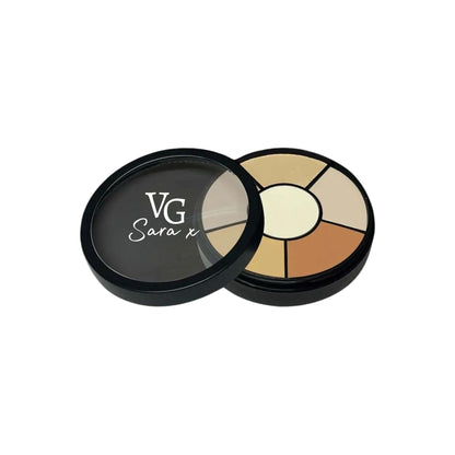 corrector wheel wit i brown shades with a logo in the cover top