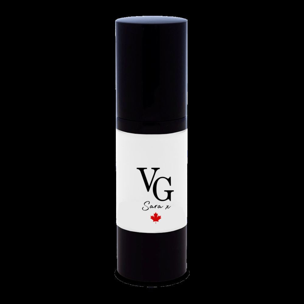 A bottle of H2O primer on a black canvas with logo