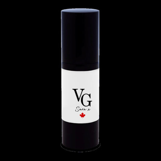 A bottle of H2O primer on a black canvas with logo