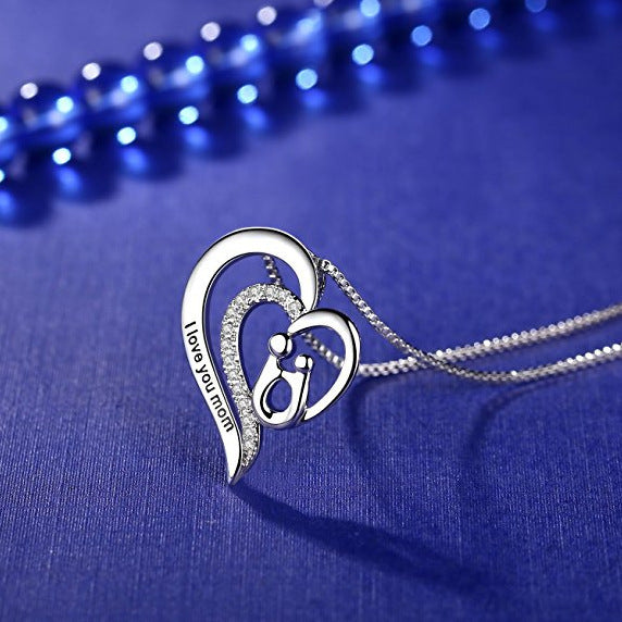 Silver chain of 45 + 5 cm with  1 silver heart for mother love