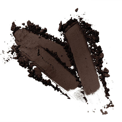 Earthy brown vegan matte eyeshadow powder on a white canvas