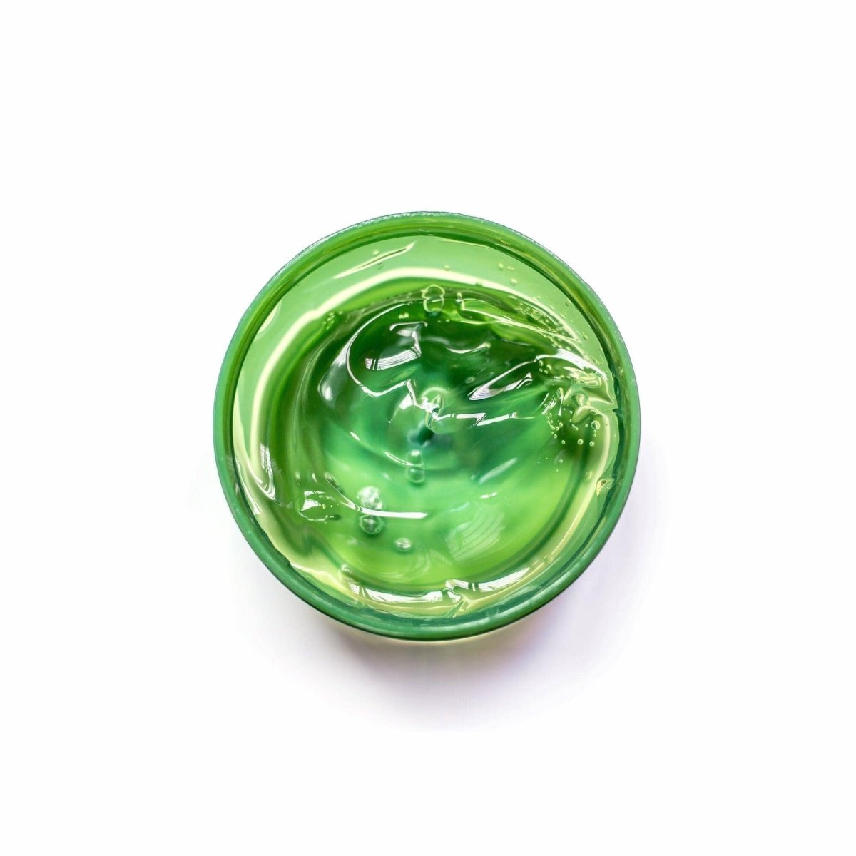 green spot of aloe tree gel in a white background